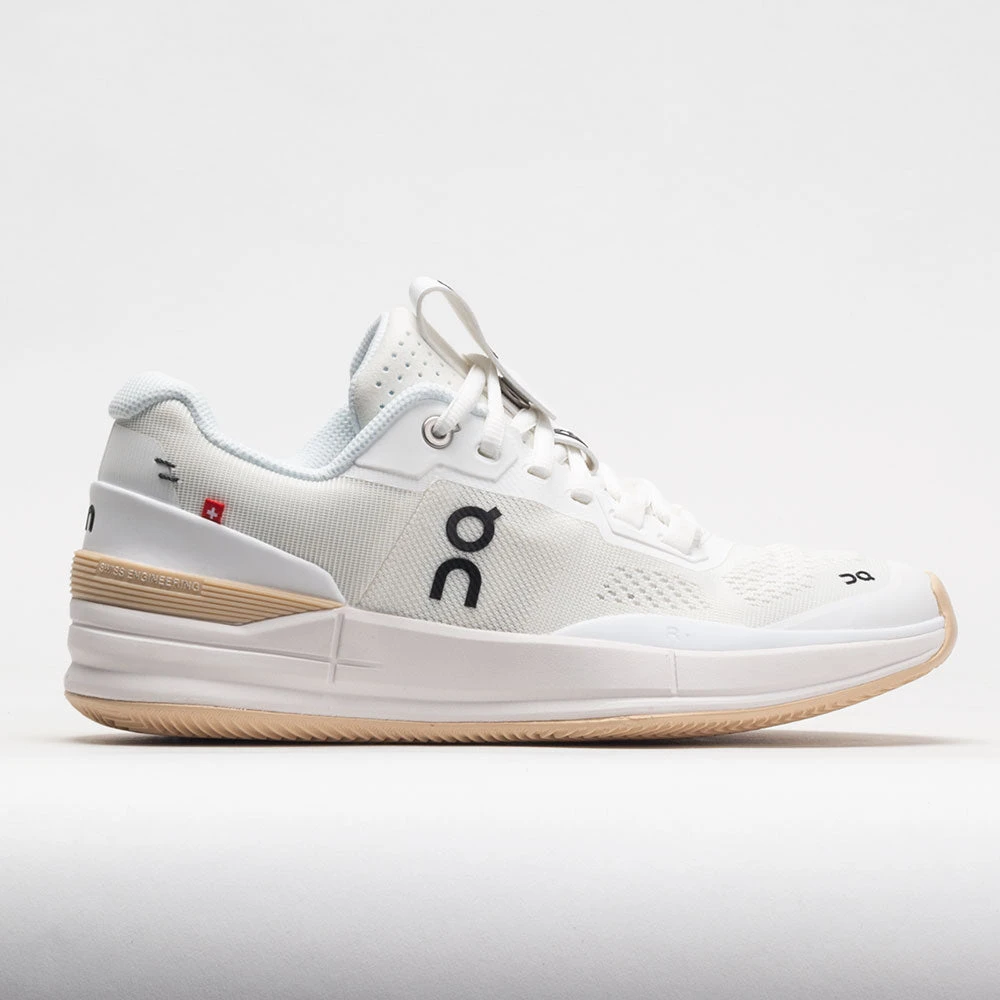 On Running On The Roger Pro Clay Women's White/Savannah 2 On Running On The Roger Pro Clay Women's White/Savannah
